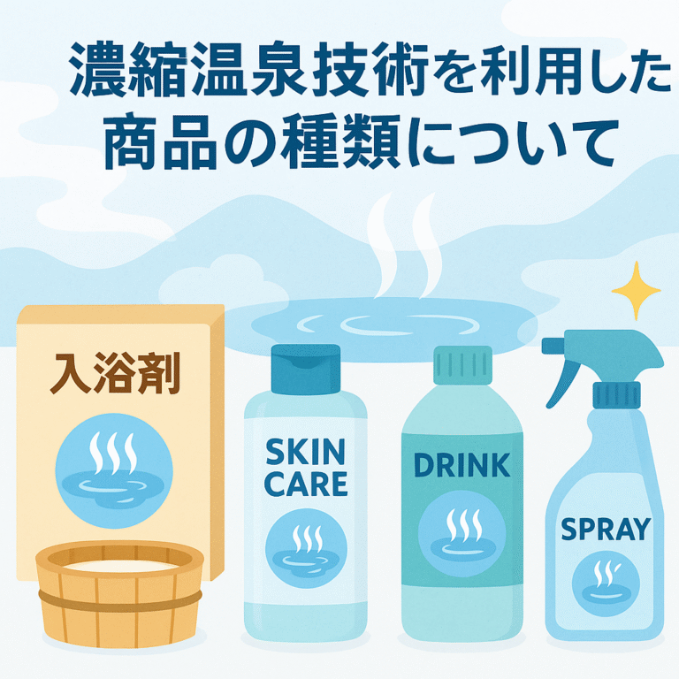 日本の濃縮温泉技術を利用した商品の種類について
