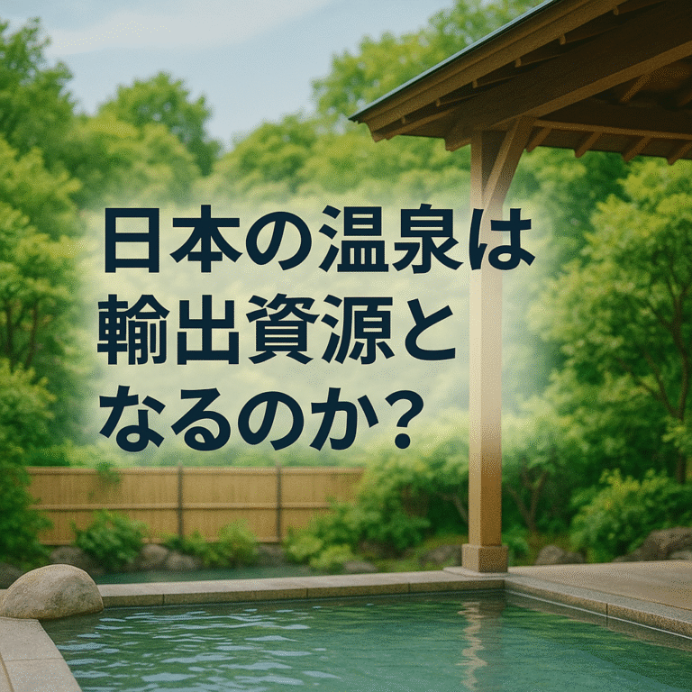 日本の温泉は輸出資源となるのか？